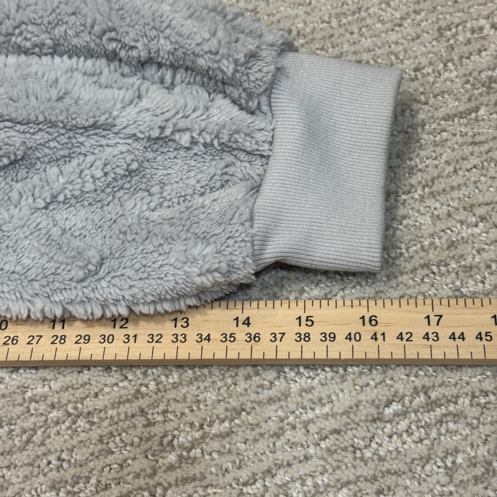Shein Light Gray Cable Knit Textured Fleece Hoodie Oversized Pullover Large - Picture 7 of 7